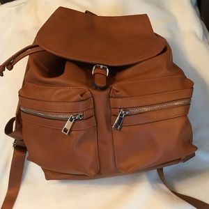 Time and Tru Brown Leather Backpack/Purse